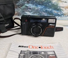 Nikon One Touch L35AF2 fotocamera punta e scatta pellicola nero obiettivo 1:2.8 35 mm NON TESTATA*