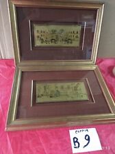 B9 Coppia Di Quadri Su Foglia Oro Dipinti Con Inchiostro