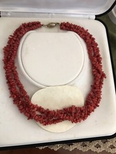 Collana /Torchon In Corallo Rosso Sardegna Vintage Anni 60 Susta In Argento