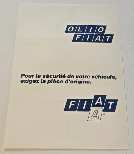 Feuillet olio fiat 127 l900 - feuillet, /