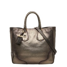 Borsa a tracolla Prada in pelle con logo 2 vie oro vintage autentica