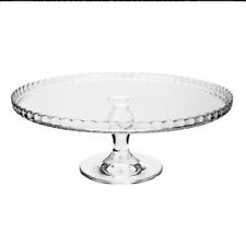 alzatina cucina Vetro Trasparente Con Piede Bianco Per Dolci