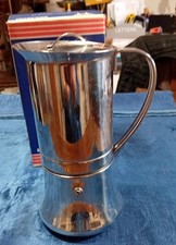 CAFFETTIERA INOXPRAN SERIE ETRUSCA 6/3 TAZZE ACCIAIO INOX 18/10 VINTAGE