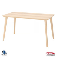IKEA LISABO Tavolo da Pranzo Rettangolare Cucina Robusto Impiallacciato Frassino Legno 140x78 cm