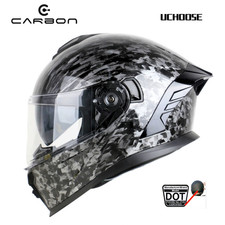 Casco Moto Full Carbon Look Modulare Grafica Fibra di Carbonio Certificato DOT+