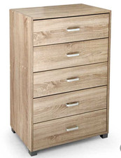 CASSETTIERA 5 CASSETTI MODERNA SETTIMINO NATUR ROVERE LEGNO RINFORZ 101*68*40cm