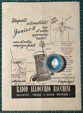 Rara Pubblicità RADIO Allocchio Bacchini per VESPA del 1953