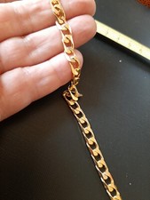 ARGENTO 925 BRACCIALE UNISEX "UNO A ERRE ' DORATO MAGLIA MARINA VINTAGE gr 10,85