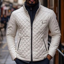 Giubbotto uomo bianco pelle