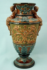 Stoke-On-Trent Garrett & Sons Vaso ceramica inglese Barbotine XIX scuola Minton