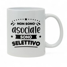 Tazza Mug “Non sono asociale sono selettivo” – Divertente Colazione Caffè
