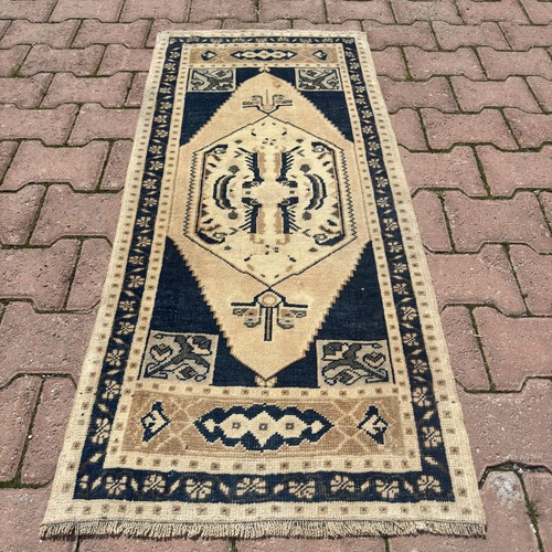 Tappeto lana beige navy 2x4 - tappeto,