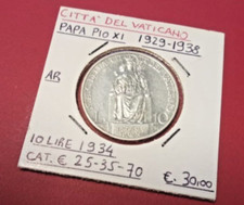 Vaticano Moneta Pio XI 10 lire 1934 argento silver