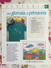 Schema punto croce Ricamo Una giornata di primavera maglietta sole maglia