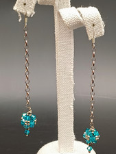 ORECCHINI PENDENTI CON CRISTALLO SWAROVSKI - TURCHESE