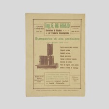 ADV Pubblicità Cinema Stampatrice G. DeGiglio Modello 1915 Torino
