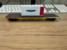 USA H0 Vagone per Container Mttx 97566 Trailer Treno Buone Condizioni Senza Conf