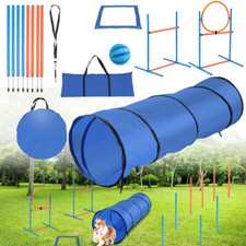 Set 5 pezzi agility cani addestramento aste slalom dog slalom principianti sport tunnel