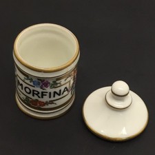 VECCHIO MICRO VASO IN PORCELLANA DA FARMACIA *MORFINA* OLD SMALL PHARMACY JAR
