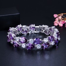 Bracciali grandi viola zirconi