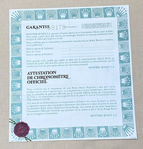 Rolex certificate guarantee - rolex,