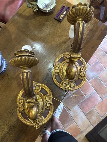 Coppia applique dorati antichi - coppia,