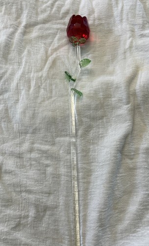 Fiore rosa eternità vetro - di,