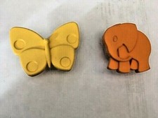 Stock 2 Pomello pomolo x mobili in ABS farfalla gialla elefante arancione