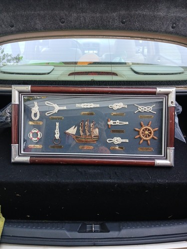Wooden framed nautical - , knot