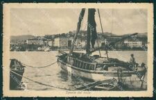 La Spezia Città Molo Barca PIEGA cartolina QZ7348