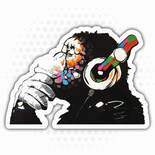 Adesivo banksy monkey - banksy, cuffie