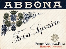 Vino Freisa Superiore Felice ABBONA Barolo enologia distilleria etichetta