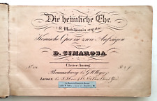 Spartito Il Matrimonio Segreto D.Cimarosa Edizione Tedesca '800 Rare Partitura