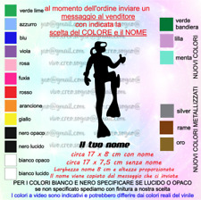 ADESIVO STICKERS DECAL SUB E NOME DIVING SPORT SUBACQUEO SCUBA DIVING MOTO AUTO