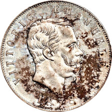 1878 R Italia 5 lire, PCGS MS