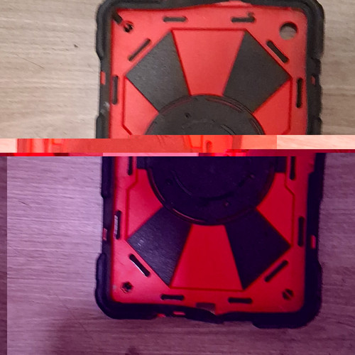 Red black rugged tablet case - black,