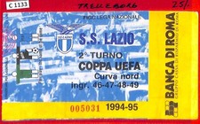 C1133  - Vecchio BIGLIETTO PARTITA CALCIO - 1994-95   LAZIO vs TRELLEBORG