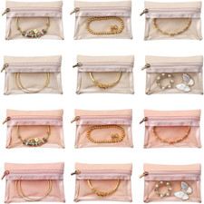 12 Pezzi Portagioie Da Viaggio Moderno, Sacchetti per Gioielli, Sacchetto Di Tra