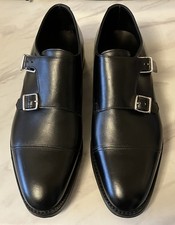 NUOVO John Lobb "William" nero doppio monaco - UK 7E