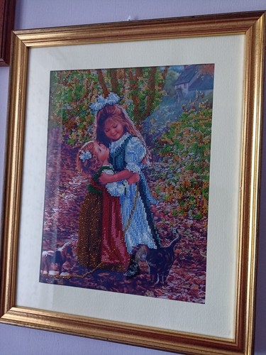 Quadro ricamato con perline - ricamato,
