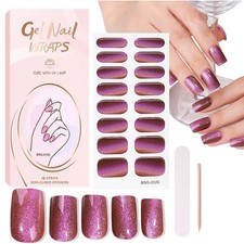 Welhammsae Unghie Gel Adesive, 16 Pcs Smalto Adesivo per Unghie, (X0l)