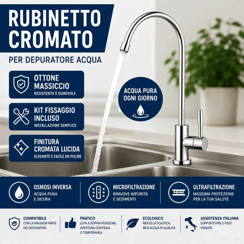 Rubinetto beverino cromato - cromato, per
