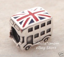 Nuovo 100% Autentico 925 Argento Pandora London Bus Smalto Bandiera Charm ~ Bead