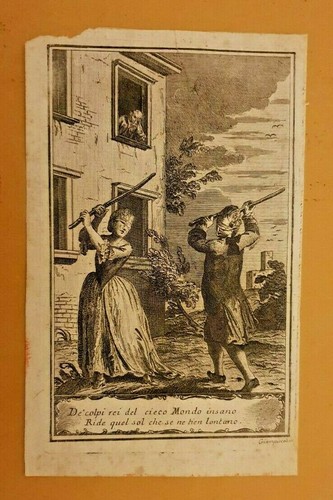 Incisione epoca gioco fine - d'epoca,