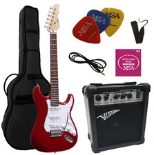 E-Gitarre ST5-dunkelrot,Set, Zubehör, Verstärker GW15,Tasche,Gurt,3xPik, Saiten