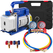 4CFM 1/4HP Pompa Vuoto Condizionatore con Manometro Kit Strumento Vacuum Pump