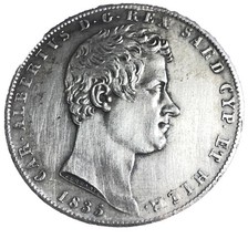 una moneta copia 5 lire regno
