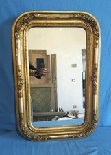 Antica Specchiera Rettangolare Cornice Dorata Da Restaurare XIX Secolo Specchio 