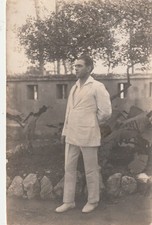 B3 - Foto Photo Fotografia Fotocartolina Anni 40 - Uomo Abito Bianco