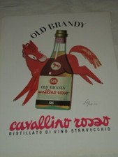 CAVALLINO ROSSO-OLD BRANDY -VECCHIA PUBBLICITA' CARTACEA DEGLI ANNI '50 -